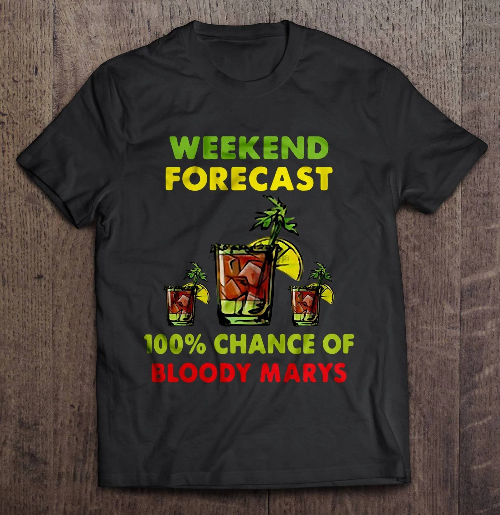 Мужская смешная футболка модная Weekend Forecast 100% Chance Of Bloody Marys женская |