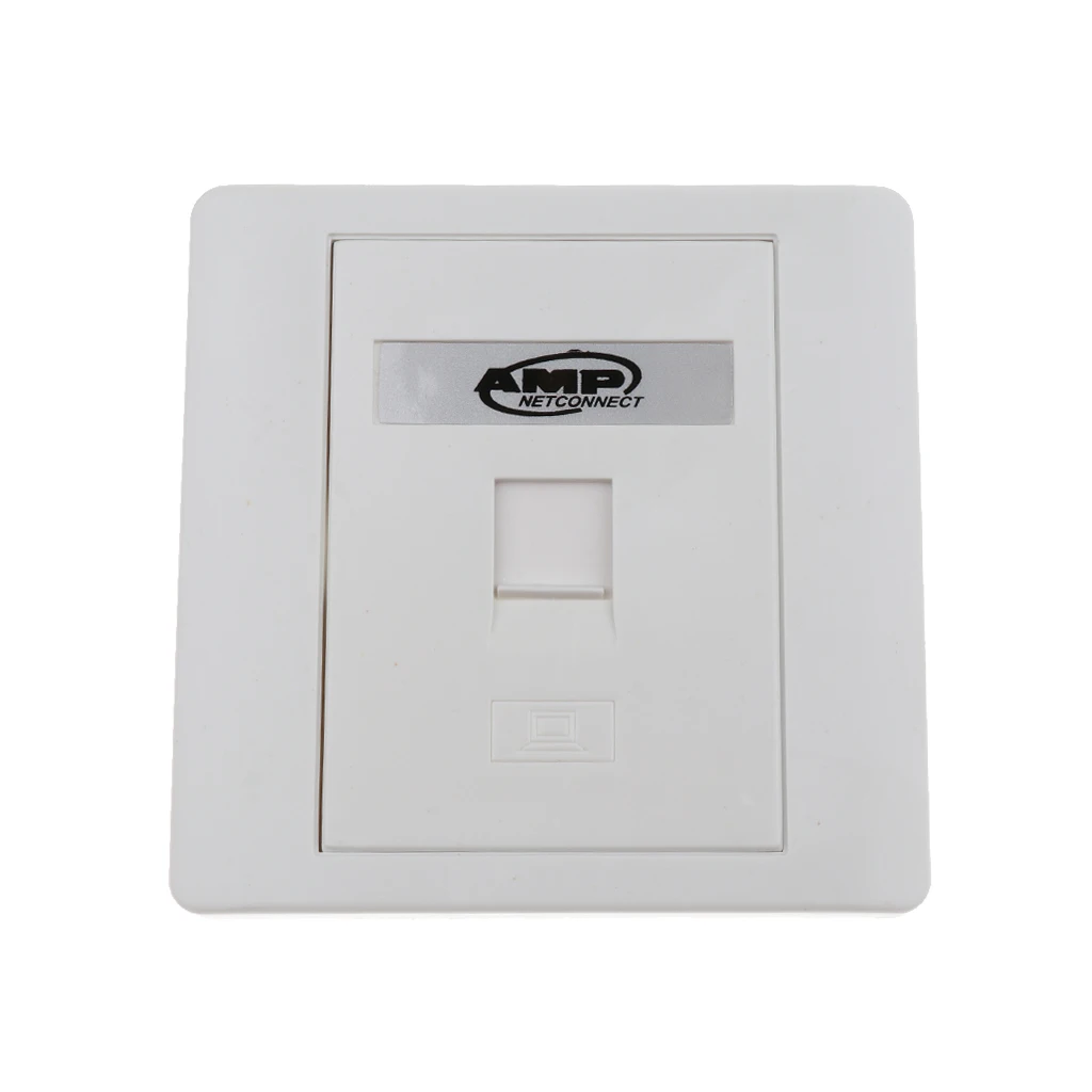 Плоская однопортовая сетевая пластина RJ45 Rj11 1 Gang Ethernet с разъемом Keystones-(белый) |