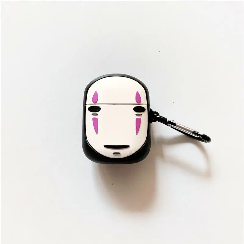 E 3D милый каваи аниме мультфильм Тоторо Безликий человек чехол для Airpods 1 2 без лица человек беспроводной наушники крышка с палец кольцо ремень - Цвет: E