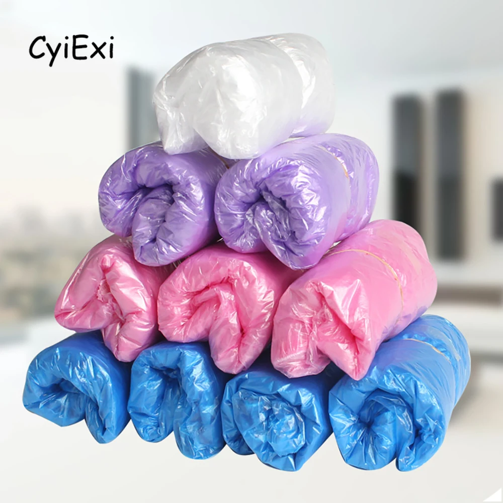 

CyiExi 100 шт. утолщенные одноразовые крышки для обуви, водонепроницаемые пластиковые непромокаемые крышки для обуви, для дома, офиса, для дома и улицы