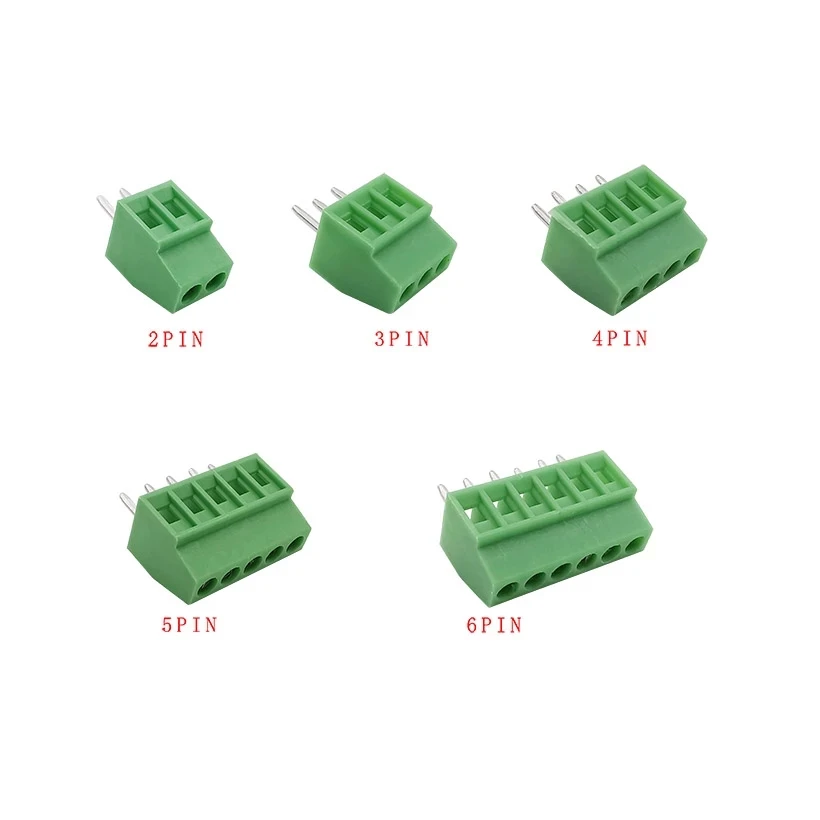 10 шт. 2 54 мм Шаг 0 1 "прямой контакт 2P 3P 4P 5P 6Pin 150 в 6A PCB винтовой клеммный блок