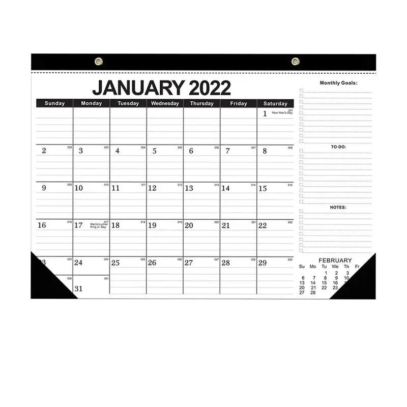 

1Pc 2022 Holiday Calendar Wall Calendar Note-taking Hanging Calendar (White)