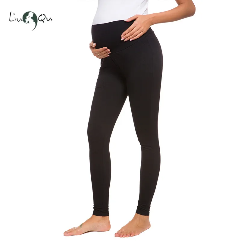 

Maternity Elastic Stretch Soft Sports Yoga Pants Women's Maternity Pants Full Length French Terry Secret Fit Belly Leggings