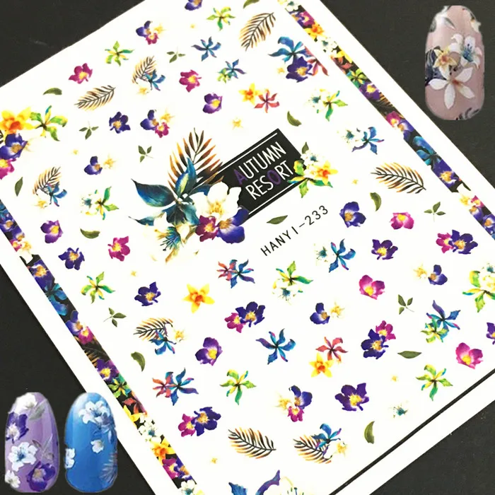 

Newest Flower Design 3D Back Glue Decal Slider Stamping DIY Manicure Decoration Tools Nail Sticker Hanyi 233