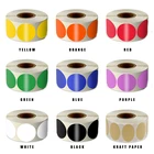 500 шт.рулон, хромная этикетка, наклейки с постоянным цветом и кодом, 1 дюйм, красные, зеленые, белые, желтые, синие, розовые, черные, канцелярские наклейки