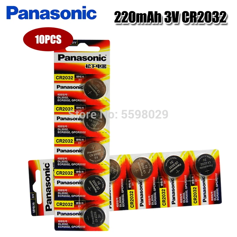 10 шт. оригинальный новый аккумулятор для PANASONIC cr2032 3 в кнопочные элементы