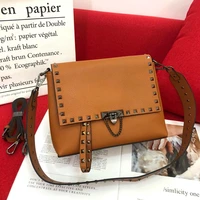 guqiwt new 2021 luxury brand fashion womens bag high quality chain bag yellow leather rivets bag v handbag free shipping