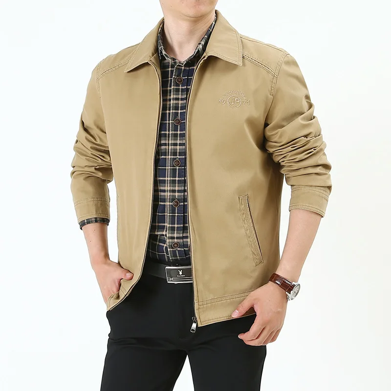 

Military Jackets Leisure Autumn Jacket Men Windbreaker Dad Jacket Turn-down Collar Coat Male Outerwear Chaqueta Hombre M-4XL