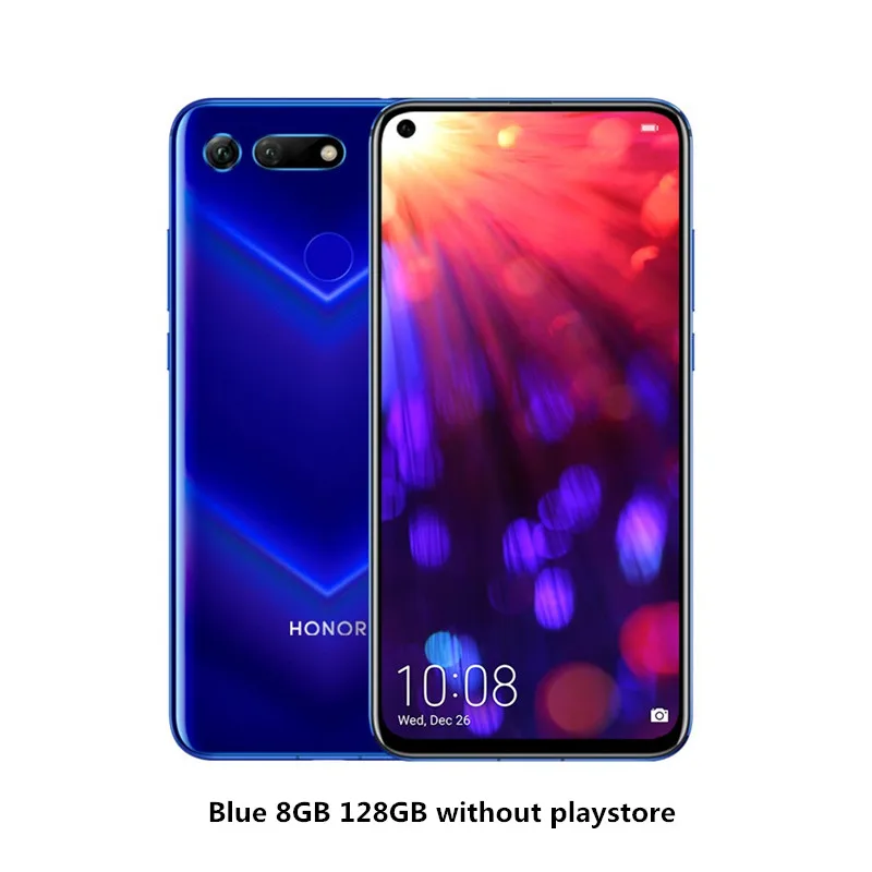 Blue 8G128G No P Honor View 20 смартфон V20 6," Fullview 4000 мАч SuperCharge Kirin 980 Восьмиядерный Android 9 45MP AI камера OTG NFC мобильный телефон - Цвет: Blue 8G128G No P