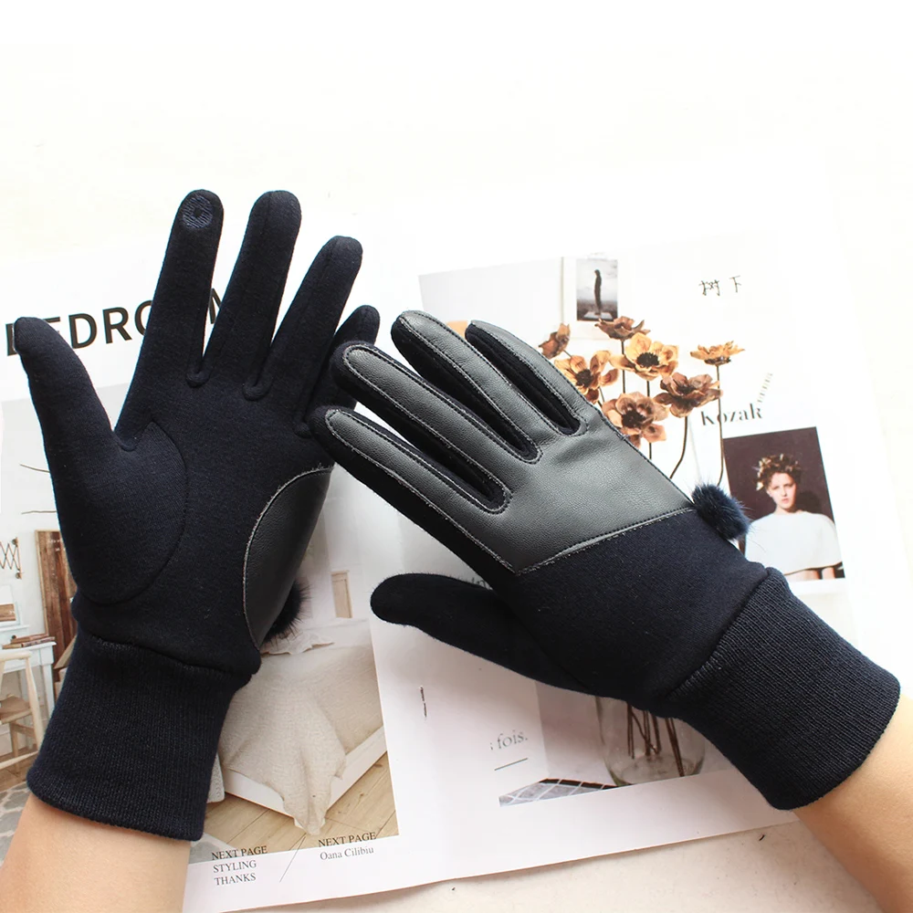 Bickmods New Womens Cotton Gloves In Six Colors Fashion Short Style Touch Screen Winter Warm Gloves