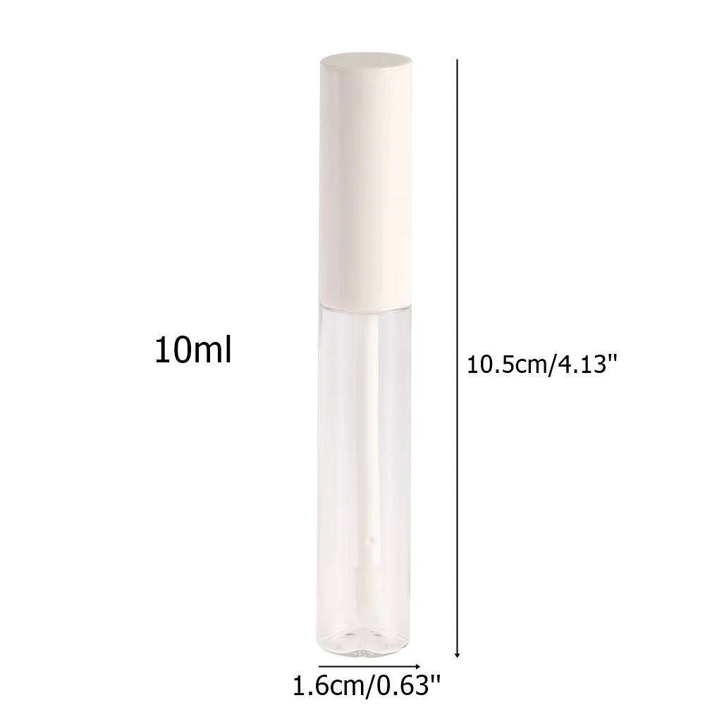 

5 Pcs 10ml Lip Gloss Empty Plastic Tubes Exquisite Mini Clear Lipgloss Packaging Container With Pink/White/Pink Gold Matte Lid