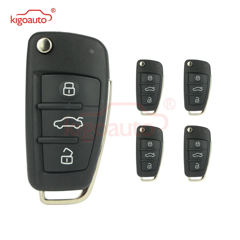 Kigoauto 5 шт. 3 кнопки 434 МГц HU66 лезвие для Audi A3 TT 2007 2008 2009 2010 раскладной дистанционный
