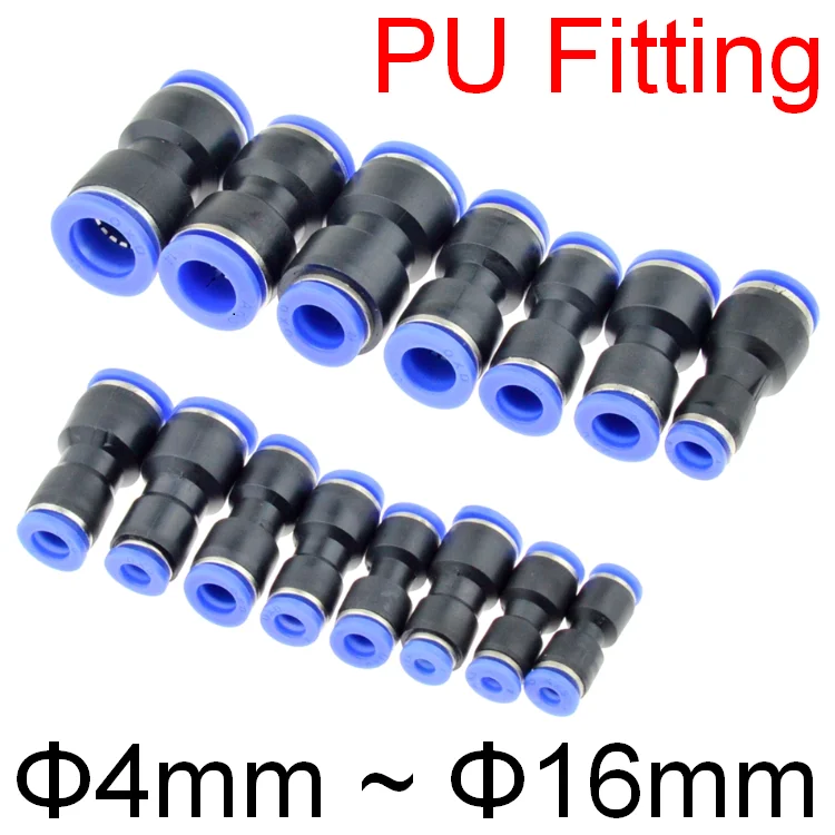 

Air Pneumatic Fitting PU Tube OD 4mm 6mm 8mm 10mm 12mm 14mm 16mm Straight One Touch Water Hose Plastic Push In Quick Connector