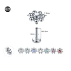 Серьга-гвоздик из титана для пирсинга, ювелирное украшение в виде кластера, цветка круглой формы, много видов, для губ, ушей, костей, ушей, 1 шт., 16 г