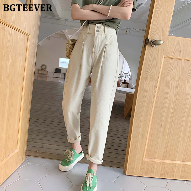 Женские утепленные джинсы BGTEEVER винтажные свободные вельветовые шаровары с