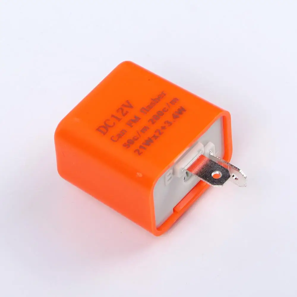 Оранжевый Светодиодный Flasher 12V 2 Pin регулируемое частотное реле индикатор сигнала поворота для мотоцикла исправление - Цвет: Оранжевый