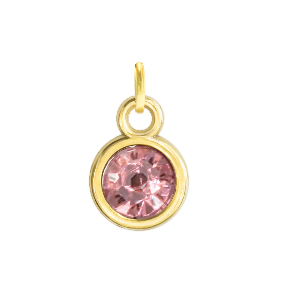12p pink Цена 12 шт./лот золотой цвет Хрусталь Камень Амулеты с открытым кольцом Шарм Diy Аксессуары HC482 - Окраска металла: 12p pink