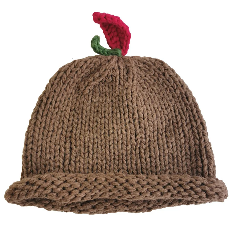 Новая вязанная детская шапка с рисунком фруктов из бобов теплая для мальчиков и