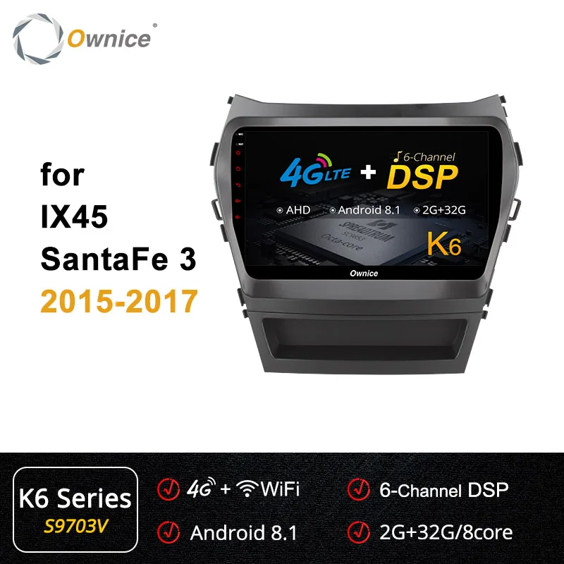 S9703 K6 Ownice 360 Panorama Android 9,0 k3 k5 k6 автомобильный dvd-плеер для hyundai Santa FE IX45 SPDIF 4G DSP автомобильный Радио gps Navi - Цвет: S9703 K6