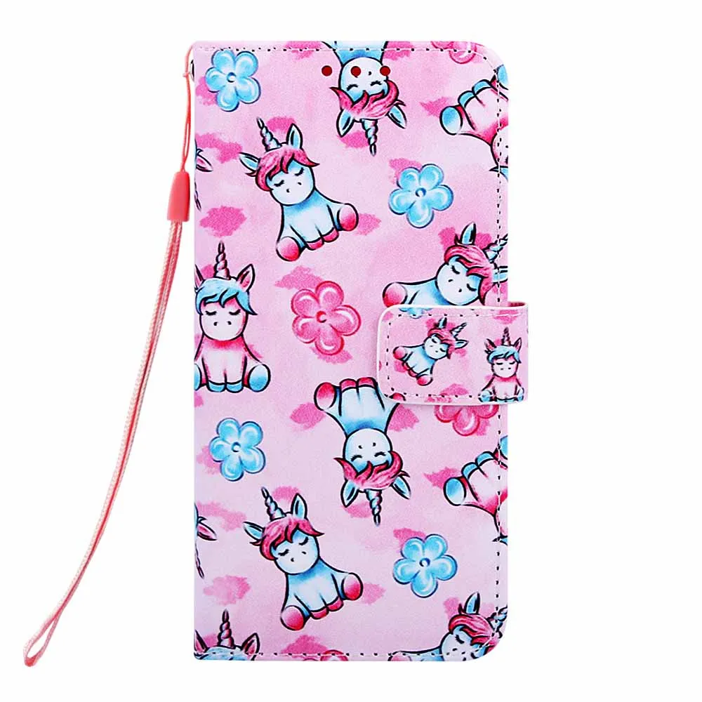Unicorn and Flowers Чехол-книжка с милым рисунком панды для LG Aristo 2 Plus со слотом для карт чехол для LG Stylo 4 Q Stylus Aristo 2 K8 LV3 задняя крышка - Цвет: Unicorn and Flowers