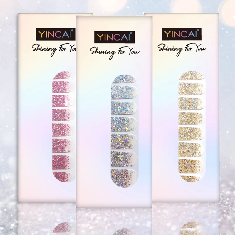 Блестящий Золотой Серебристый мраморный узор 20 шт. наклейка для ногтей