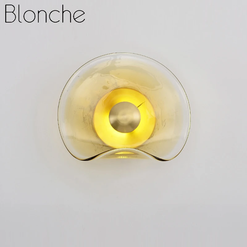 

Современная Настенная Золотая Светодиодная лампа Blonche, стеклянные светильники для гостиной, кухни, коридора, домашний декоративный круглый светильник, бра