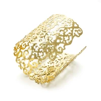 zwpon fashion arab pattern alloy cuff bracelet gold zinc alloy filigree open brand bracelet bangles for woman female jewelry