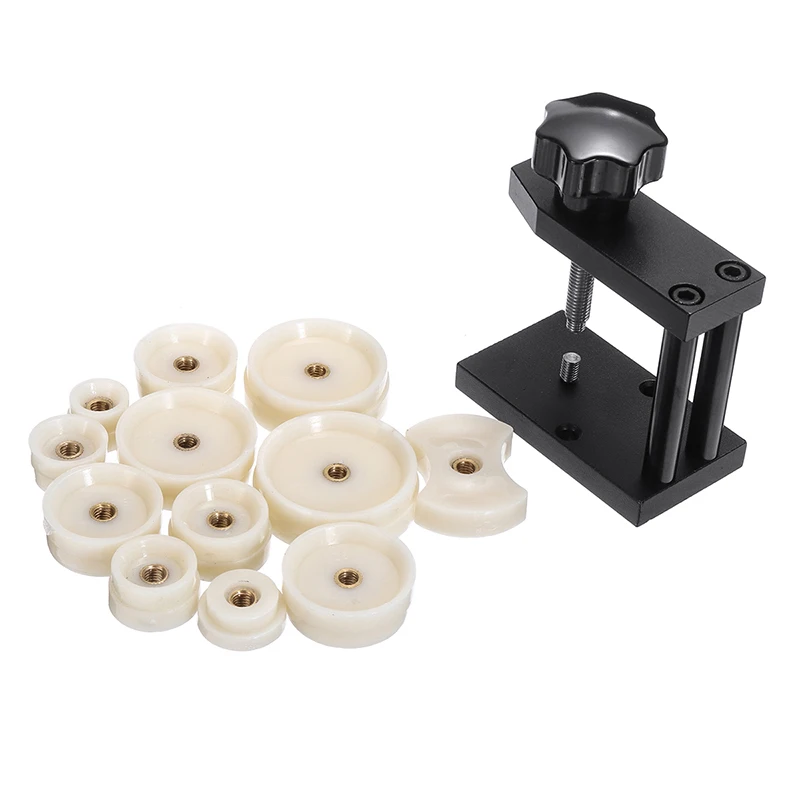 DIY Watch Case Press Tool with 12 Dies Crystal Front Back Case Cover Screw Presser Close For Watchmakers Repair Kit Tools