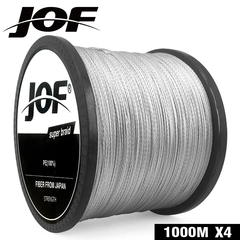 JOF леска серая PE 100 м 150 300 500 1000 4 нити Pesca плетеная для ловли карпа 10LB 82LB|Рыболовные