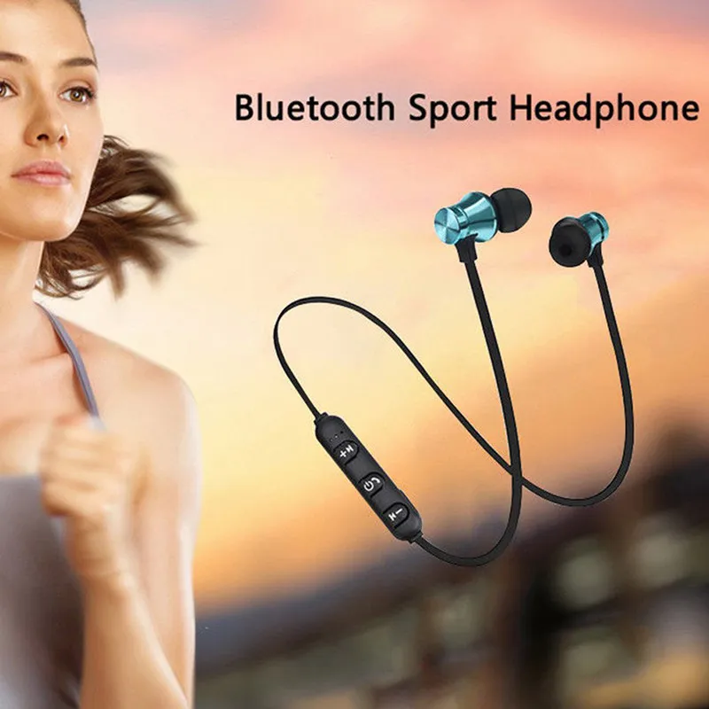 Магнитный дизайн шейным Bluetooth наушники беспроводные наушники стерео наушники шумоподавление Гарнитура микрофон с зарядным кабелем