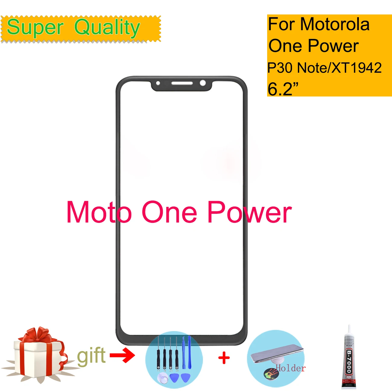 

For Motorola Moto One Power XT1942 Touch Screen Front Outer Glass Panel Lens For Moto P30 Note LCD Front Replacement