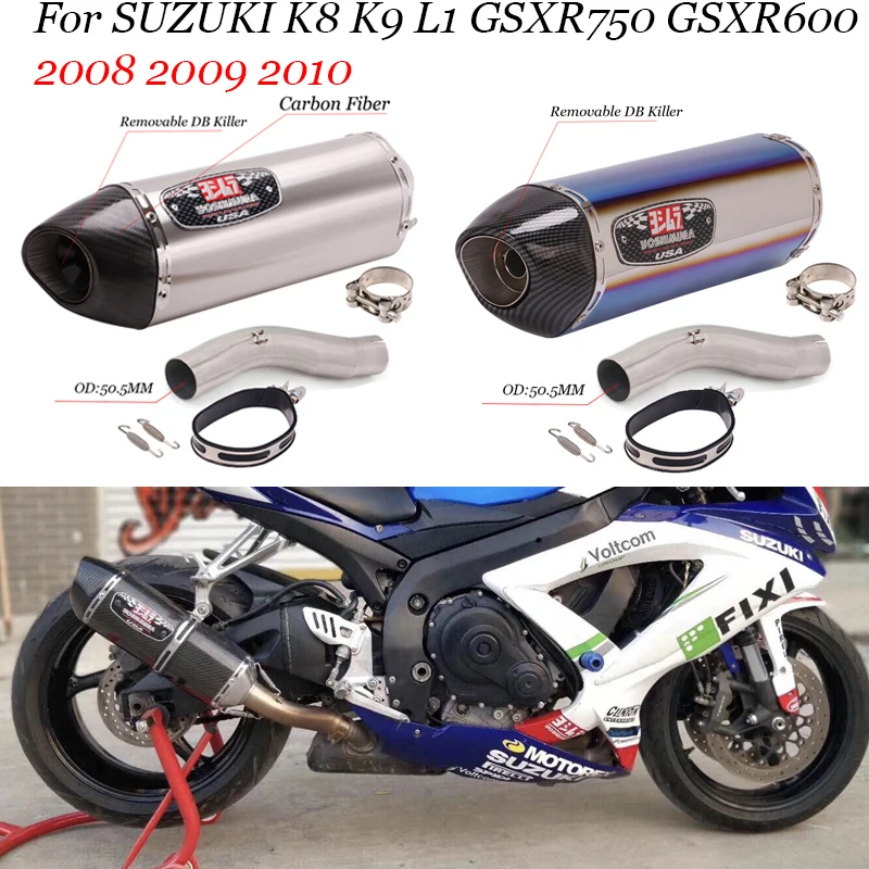 

Motorcycle Yoshimura Exhaust Escape Link Pipe Muffler Slip On For SUZUKI GSXR 600 750 GSXR600 GSXR750 K8 K9 L1 2008 2009 2010