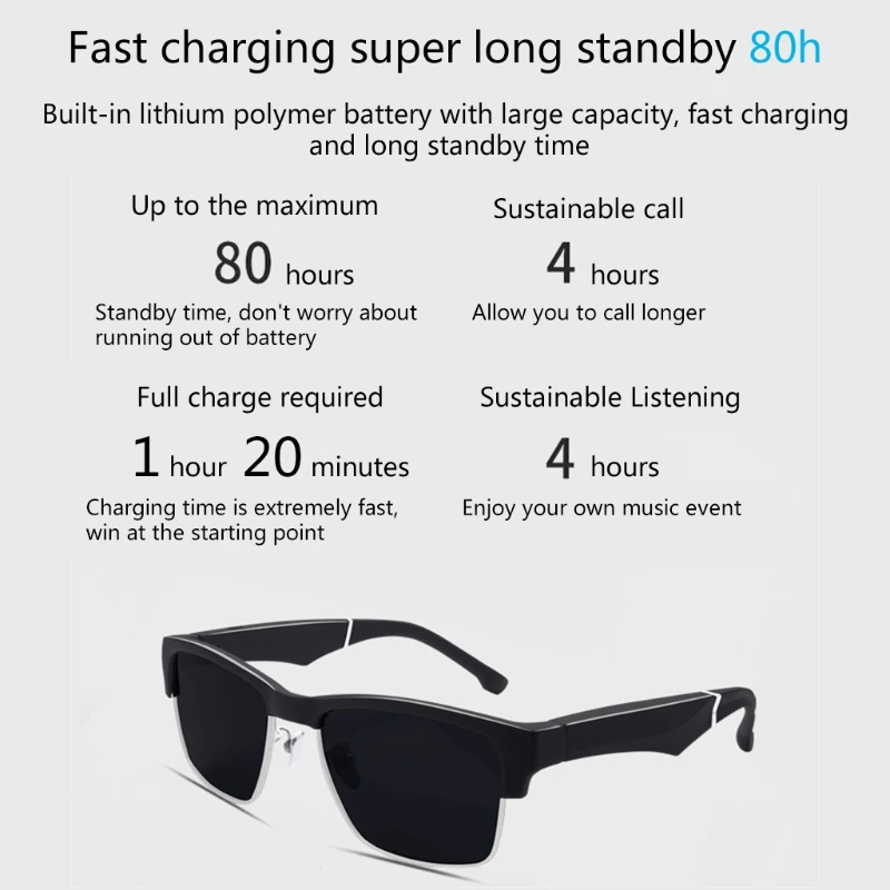 

Smart Audio Sunglasses Polarized Lenses Open Ear Bluetooth-compatible Sunglasses Speaker Listen Music Make Phone Calls Sunglasse