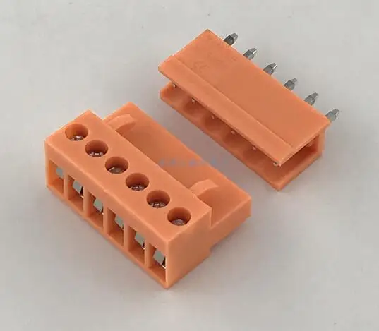 10 комплектов штепсельная Клеммная колодка PCB HT396 3.96MM вилка оранжевого цвета 2P ~ 18P