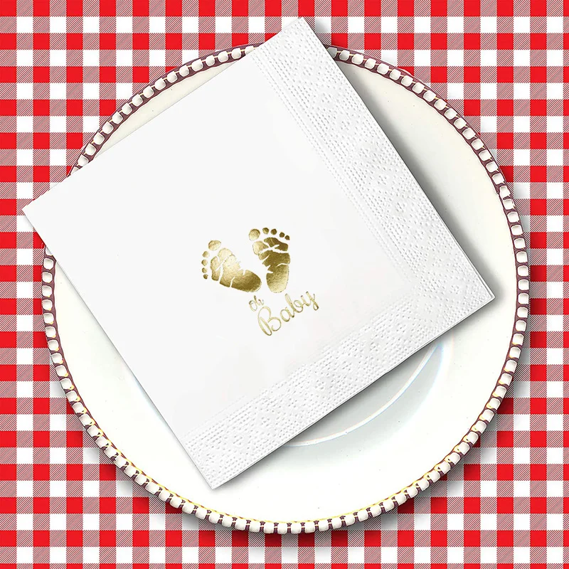 

20pcs Oh Baby paper Napkin Baby Shower boy girl Neutral Gender Reveal New Arrival party Mummy to be Pregnancy Announcement favor