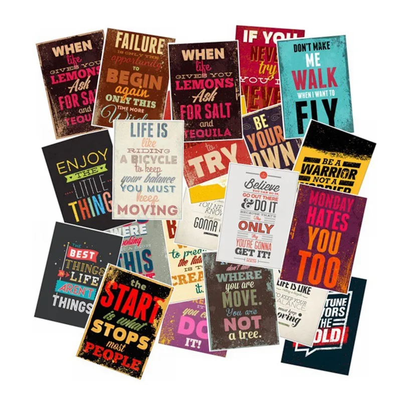 25 шт. мотивационные типографии фразы в дневник Стикеры s планировщик Memo