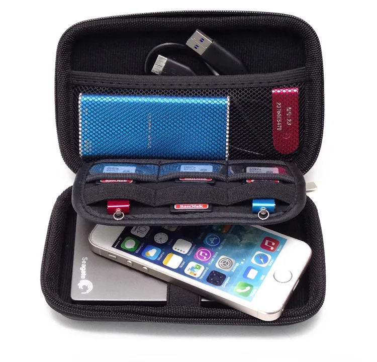 Жесткий чехол для телефона органайзер USB-кабеля Чехол жесткого диска внешний