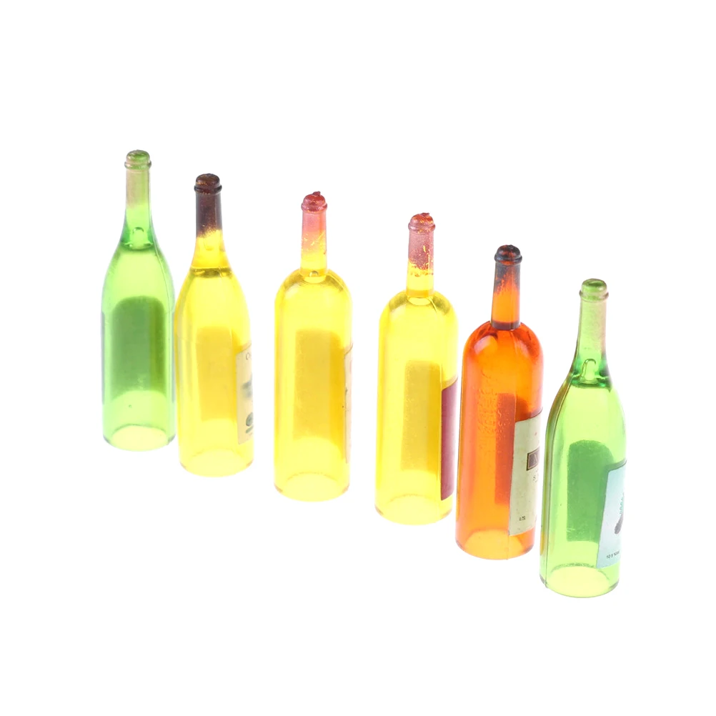 

6Pcs/lot Colorful Wine Bottles Dollhouse Miniature 1:12 Scale Classic Toys for Kids Scale Models Doll house decor
