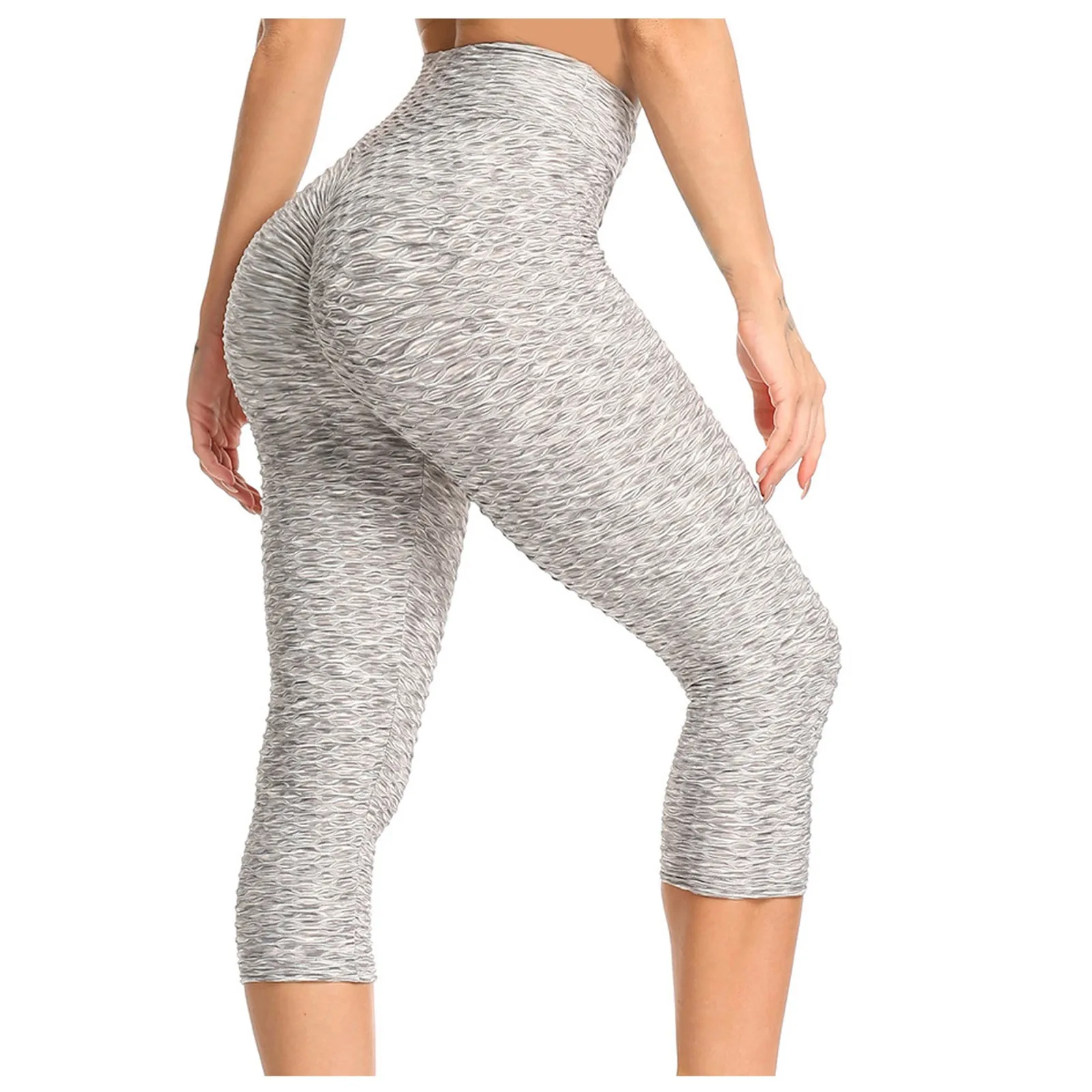 

Women's Seamless Knitting High Waist Tight Fitting Hip Lift Yoga Cropped Trous Stretchy High Waist Athletic Exercise Fitness