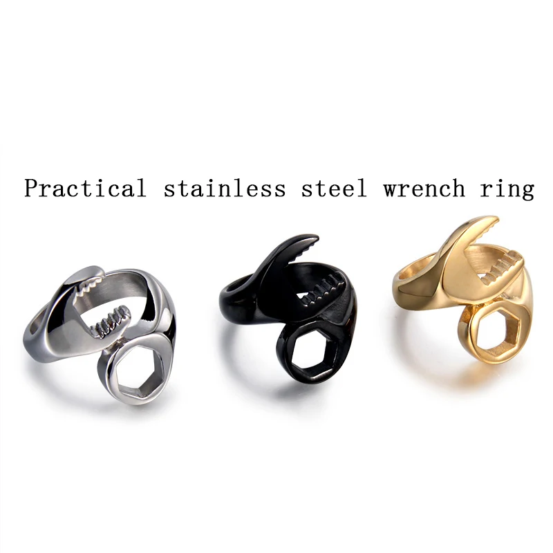 Oulai777 мужские гаечный ключ из нержавеющей стали кольцо панк оптовая продажа