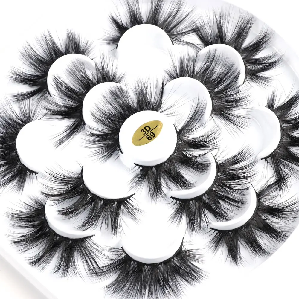 LEKGAVD1/4/7 пар 3DMink волос крест накрест Накладные EyelashesThick длинный пушистый ручной