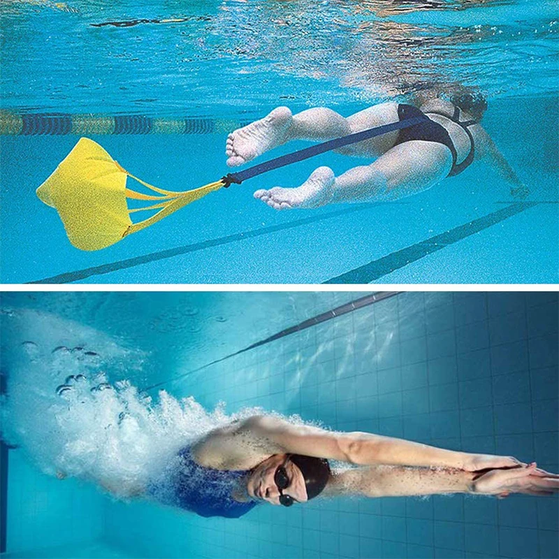 

Swimming Pool Strength Training Resistance Belt Set With Drag Parachute Adjustable Neoprene Belt Pool Accessories Adult Exercise