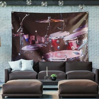 drum kit retro rock music poster wall art hanging painting heavy metal art works banner flag flip chart wall stickers home decor