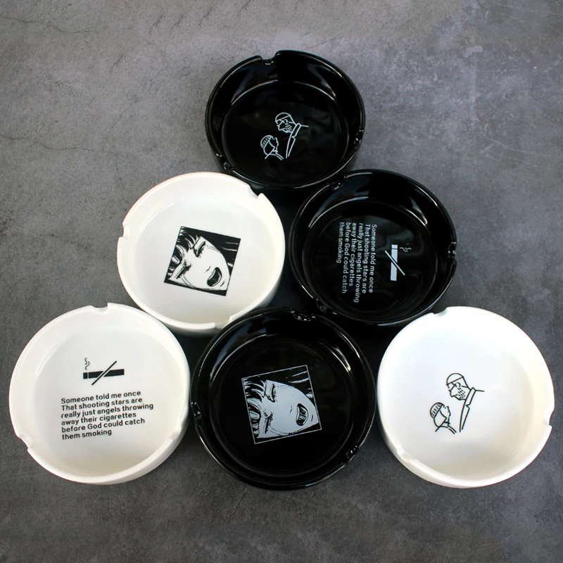 Керамическая пепельница для дома и офиса Модный Круглый портативный держатель