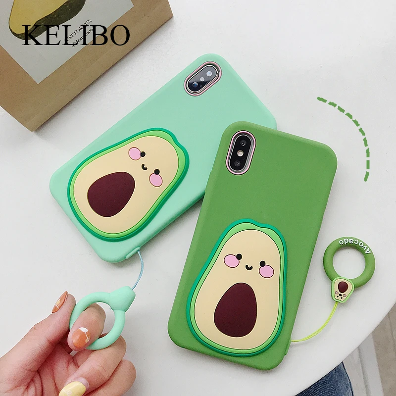 Забавный чехол для телефона авокадо IPhone 7 8 6 6s Plus X XR XS Max Модный милый 3D с