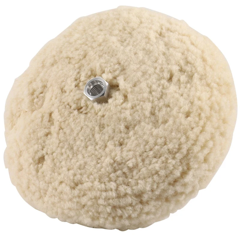 

7 Inch Double Sided Wool Polishing Pad Buffing Pad with 5/8 Inch Bolt Wool (Pack of 1)