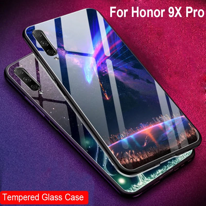 Чехол из закаленного стекла для Huawei Honor 9X Pro силиконовый мягкий чехол накладка 9 X