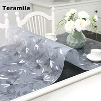 teramila 1 5mm soft glass tablecloth printed pvc transparent table cloth waterproof oilproof table cover for kitchen dining mat