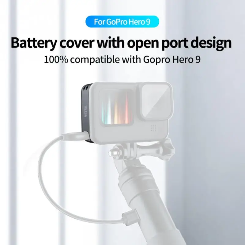 For GoPro 9 Battery Side Cover Lid Removable Easy Type-C Charging Port Hero Black Action Cam Accessories | Электроника