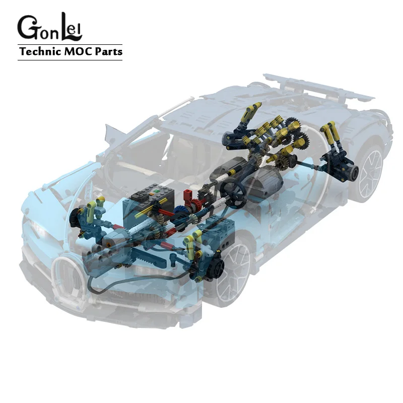 

NEW High-Tech Power Functions Motors Light Bricks MOC kit for Custom RC BUGATTI Modification Compatible for 20086 42083 Engines